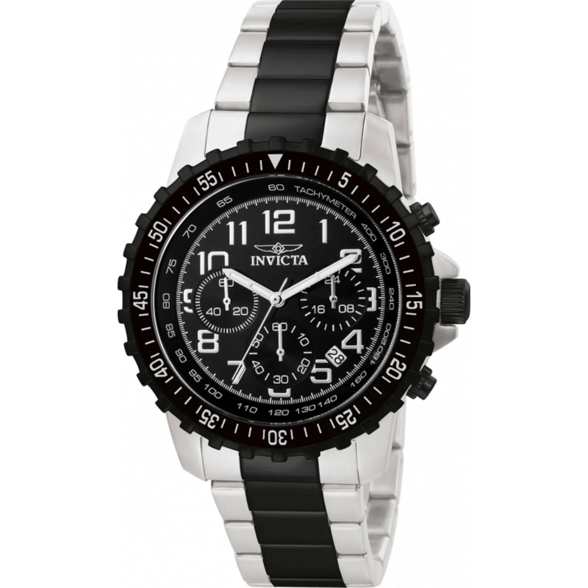 Invicta Men's Watch - Specialty Chrono Black Dial Two Tone Steel Bracelet | 1326