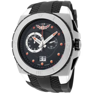 ISW Men's Watch - Classic Quartz Chronograph Black Dial Rubber Strap | ISW-1009-01