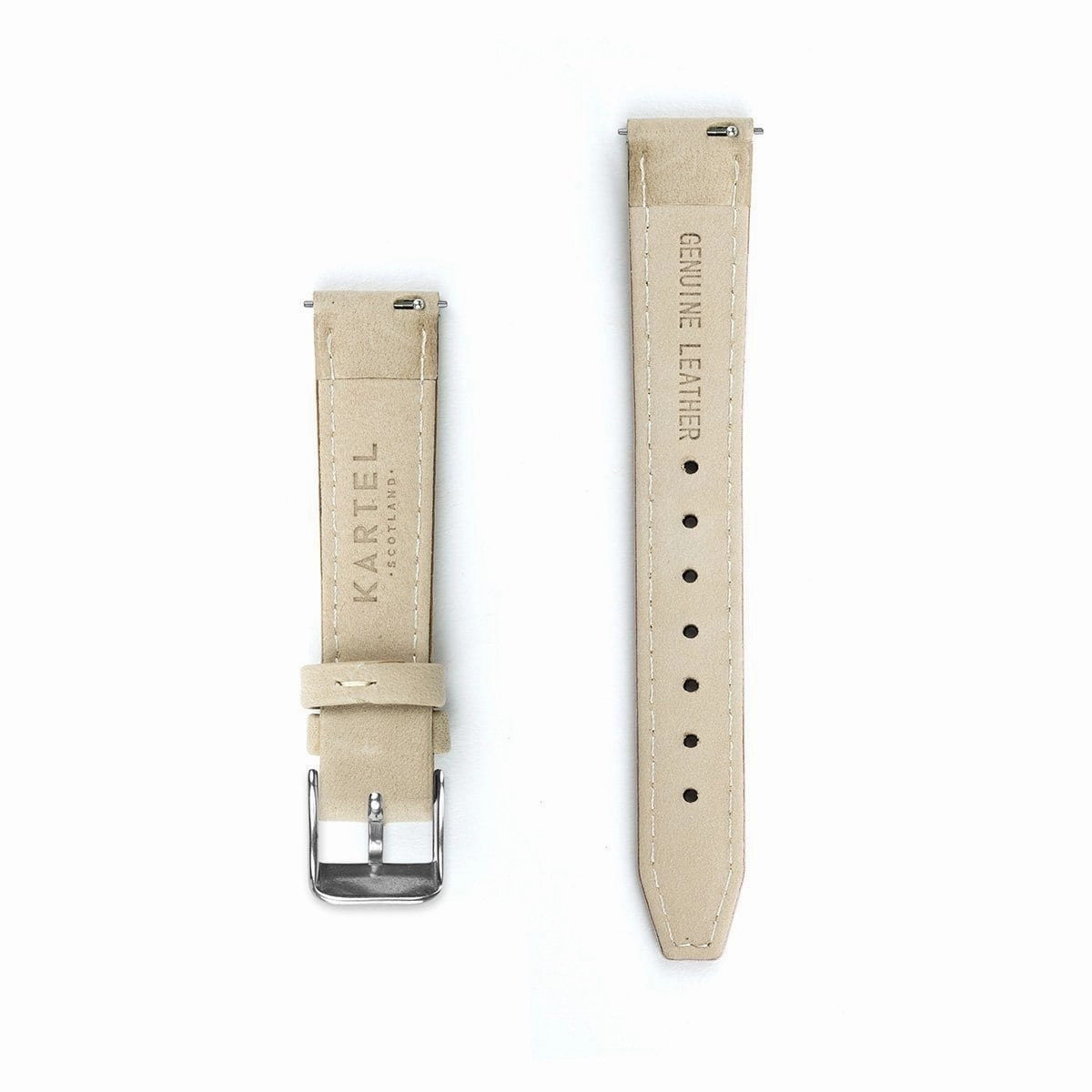 Ivory Leather Watch Strap - 16mm Width