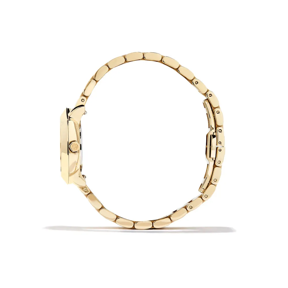 Kendra Scott Dira Gold Tone Stainless Steel 28mm Watch in Ivory Mother Of Pearl