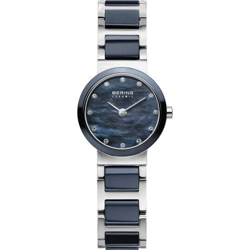 Ladies Bering 25mm 2 tone Ceramic and Stainless Steel Quartz Bracelet Watch, 10725-787