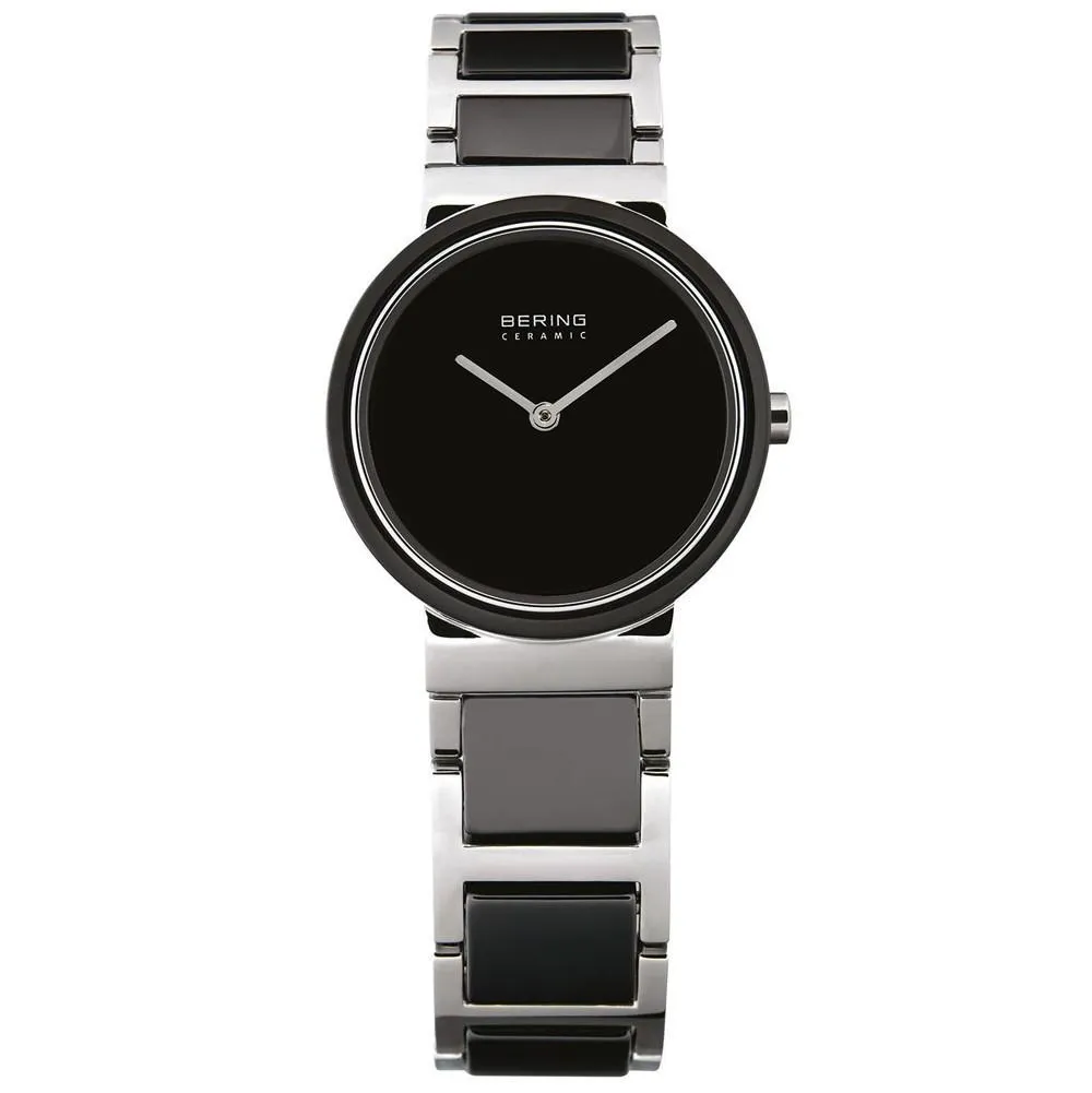 Ladies Bering 29mm 2 Tone Ceramic and Stainless Steel Quartz Bracelet Watch, 10729-742