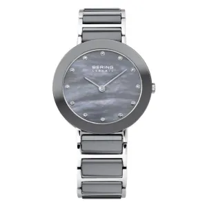 Ladies Bering 29mm 2 Tone Ceramic And Stainless Steel Quartz Bracelet Watch, 11429-789