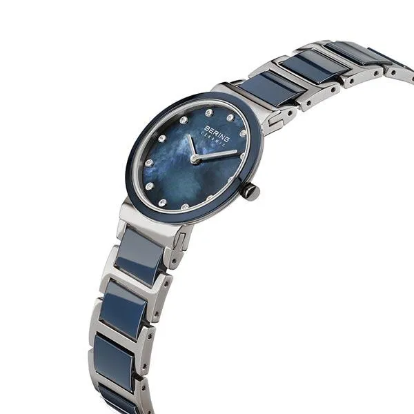 Ladies Bering 29mm 2 Tone Ceramic And Stainless Steel Quartz Bracelet Watch, 11729-787