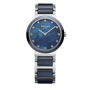 Ladies Bering 29mm 2 Tone Ceramic And Stainless Steel Quartz Bracelet Watch, 11729-787