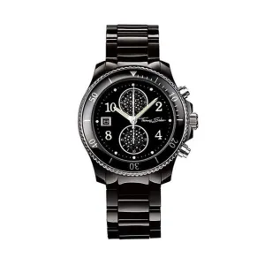 Ladies' Thomas Sabo Rebel at Heart Black Ceramic Quartz Bracelet Watch, WA0058-220-203