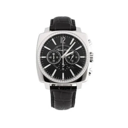 Ladies' Thomas Sabo Square Chronograph Leather Quartz Strap Watch, WA0085-218-203
