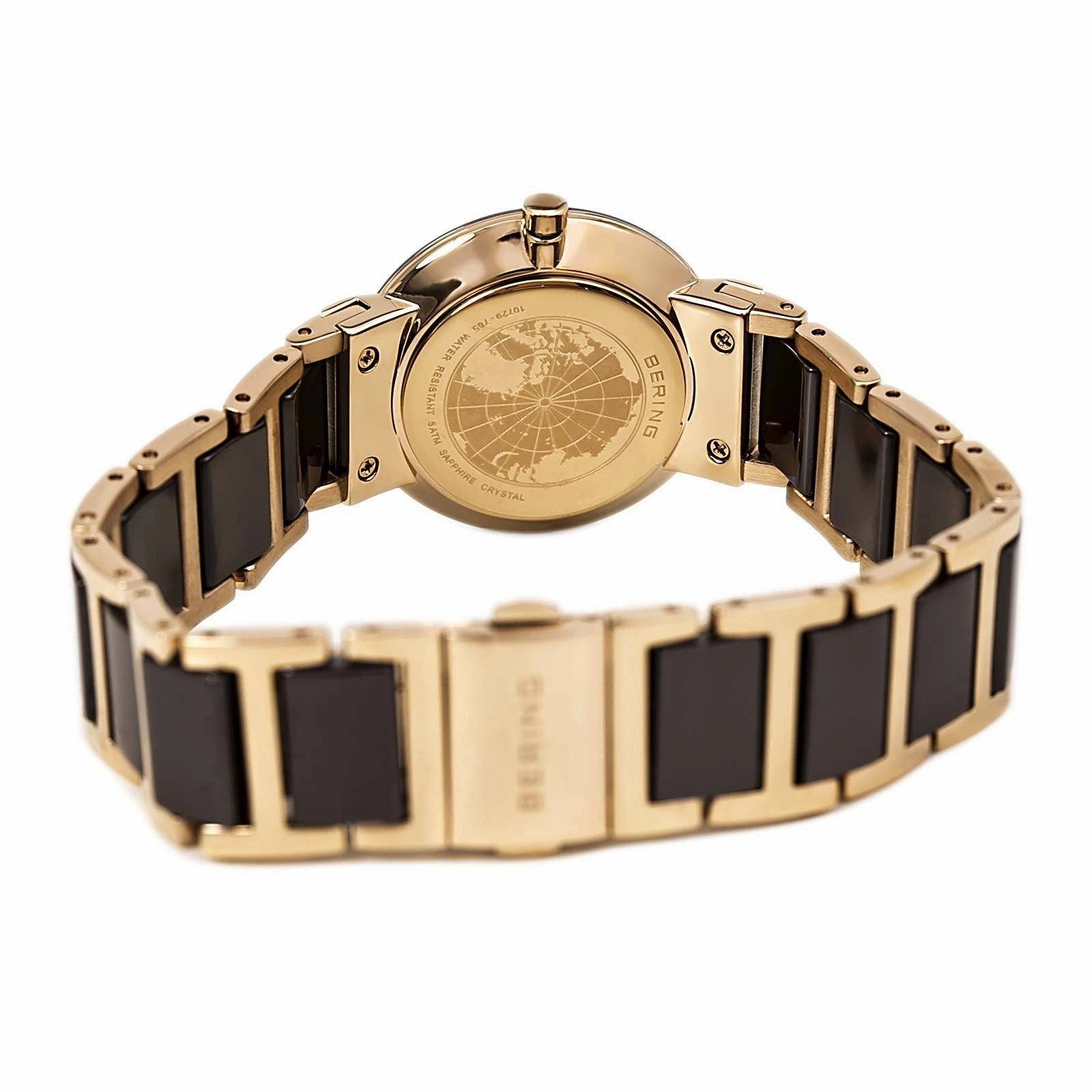 Ladies Bering 29mm 2 Tone Ceramic And Rose Pvd Stainless Steel Quartz Bracelet Watch, 11729-765