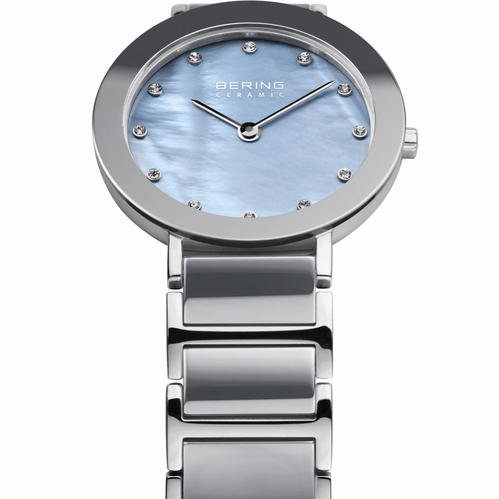 Ladies Bering 29mm 2 Tone Ceramic And Stainless Steel Quartz Bracelet Watch, 11429-789