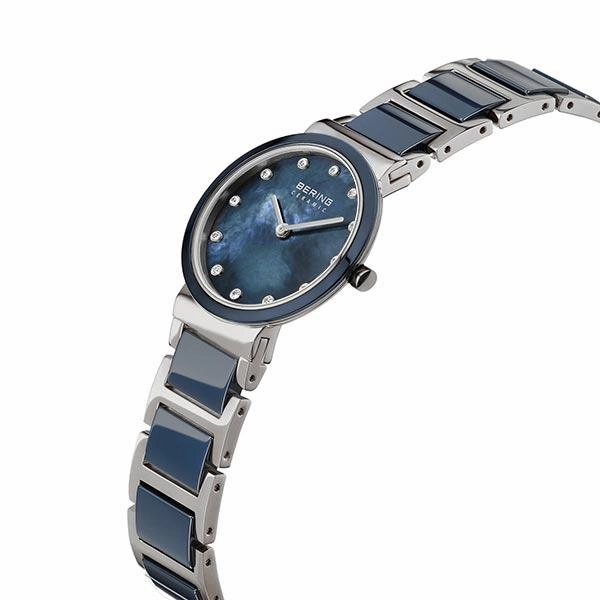 Ladies Bering 29mm 2 Tone Ceramic And Stainless Steel Quartz Bracelet Watch, 11729-787