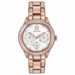 Ladies Citizen Silhouette Crystal Eco-Drive Rose PVD Bracelet Watch, FD2013-50A