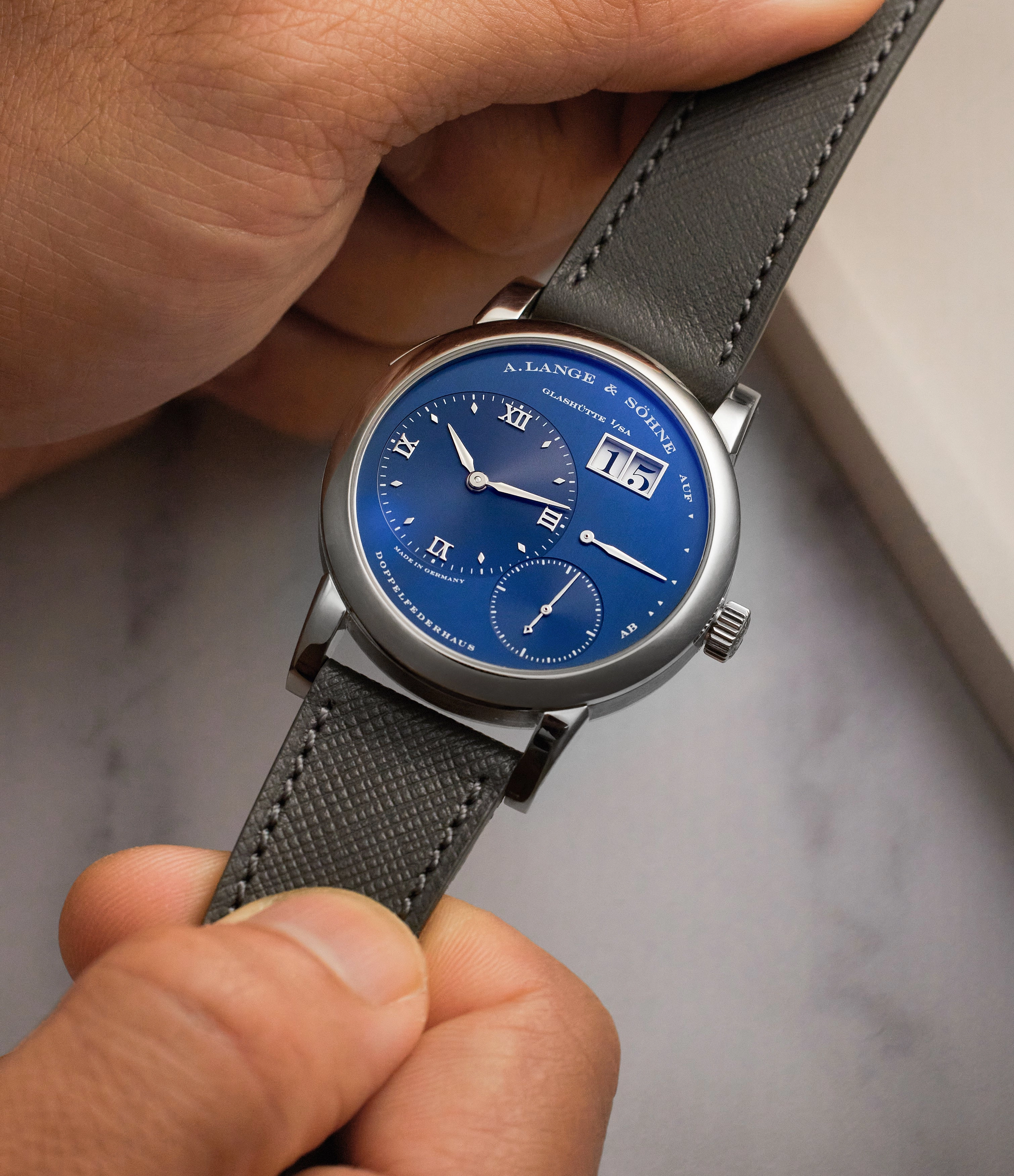 Lange 1 | 101.027 | blue dial | White Gold