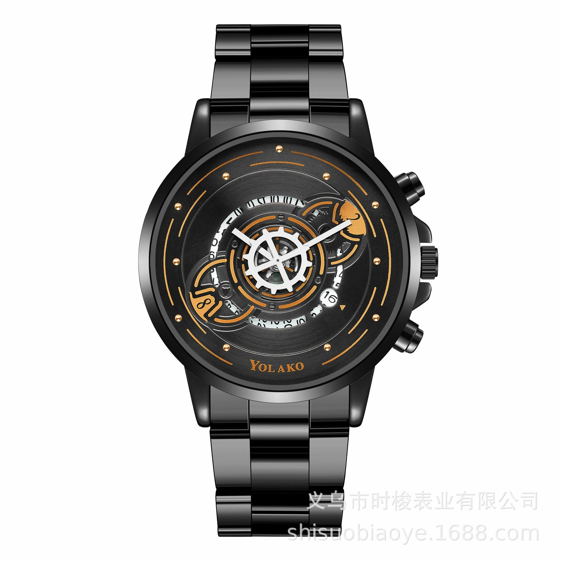 Large Dial Mens Watch Hollow Quartz