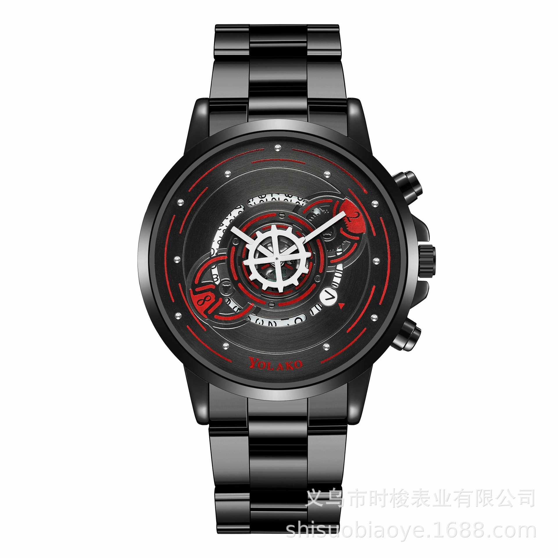 Large Dial Mens Watch Hollow Quartz