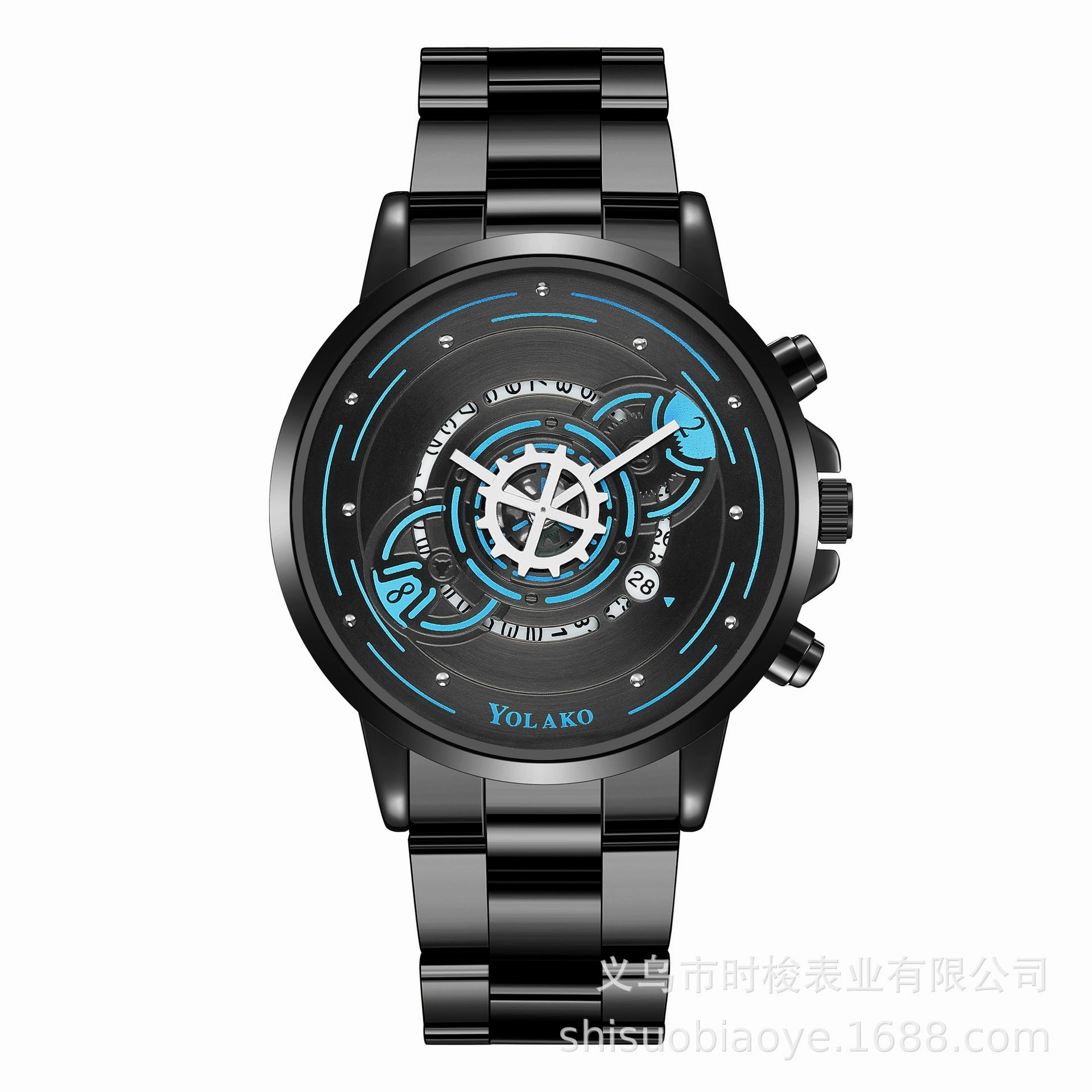 Large Dial Mens Watch Hollow Quartz