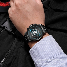 Large Dial Mens Watch Hollow Quartz