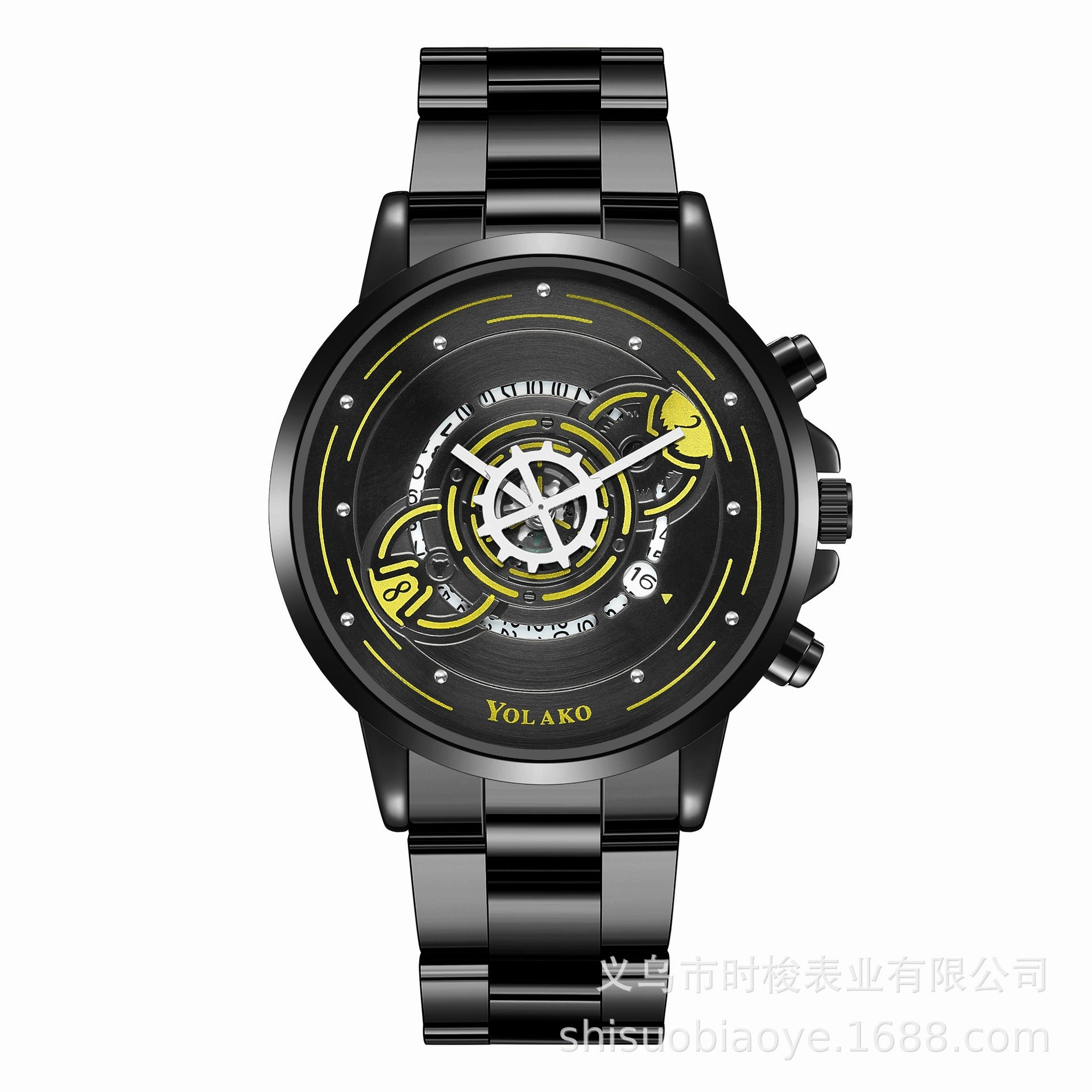 Large Dial Mens Watch Hollow Quartz