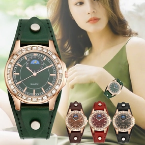 Leather belt student watch
