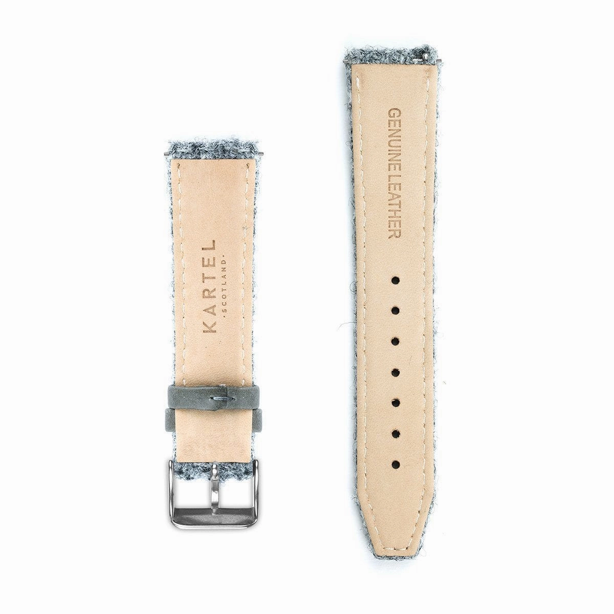 Light Grey Harris Tweed Watch Strap  20mm Width