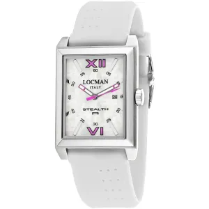 Locman Men's Watch - Classic Steel Case MOP Dial White Rubber Strap | 241MOPFX1WH