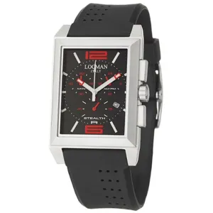 Locman Men's Watch - Sport Quartz Steel Case Black Dial Rubber Strap | 242BKRD1BK