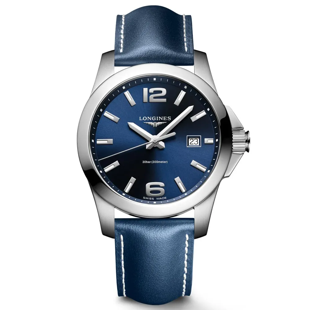 Longines Conquest 41mm Blue Dial Quartz Gents Watch L3.759.4.96.0