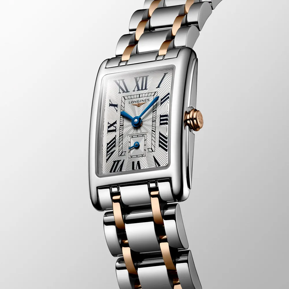 Longines DolceVita Silver Dial 18ct Rose Gold & Steel Ladies Quartz Watch L5.255.5.71.7
