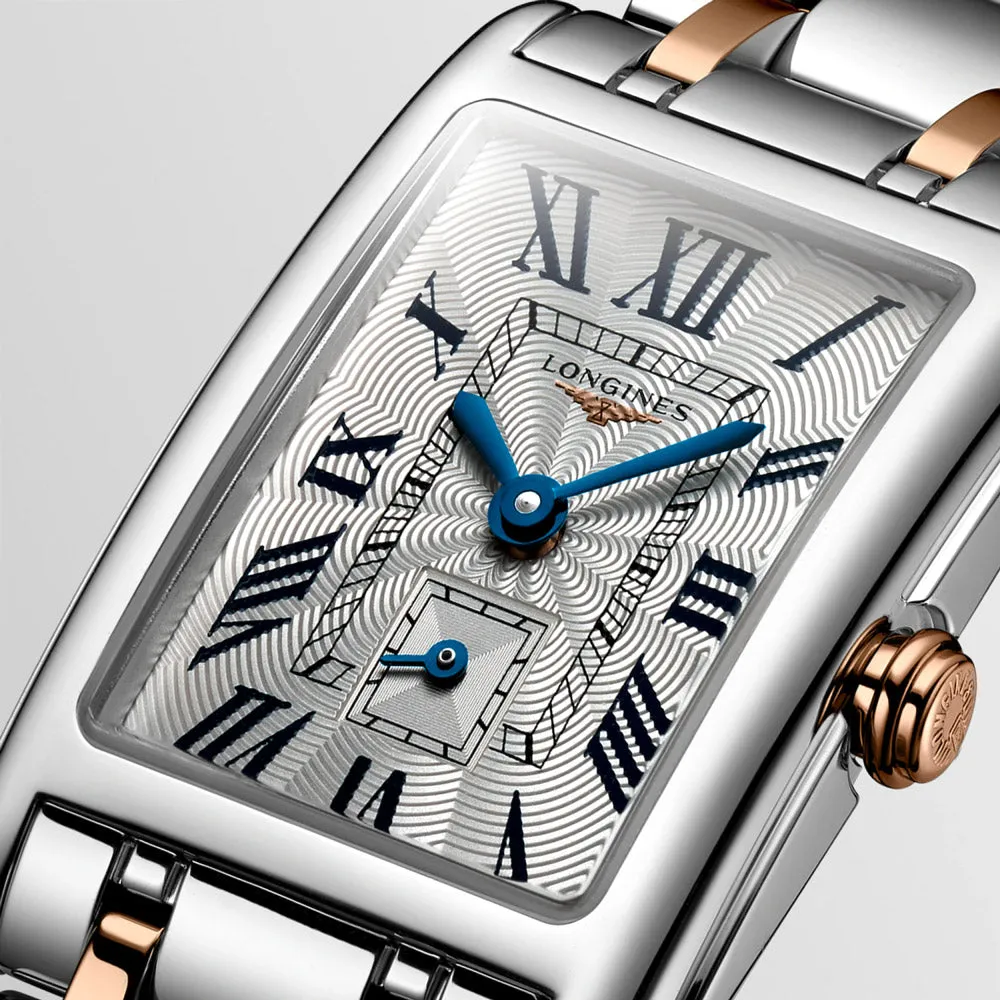 Longines DolceVita Silver Dial 18ct Rose Gold & Steel Ladies Quartz Watch L5.255.5.71.7