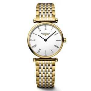 Longines La Grande Classique 24mm White Dial Yellow PVD Steel Ladies Quartz Watch L4.209.2.11.7