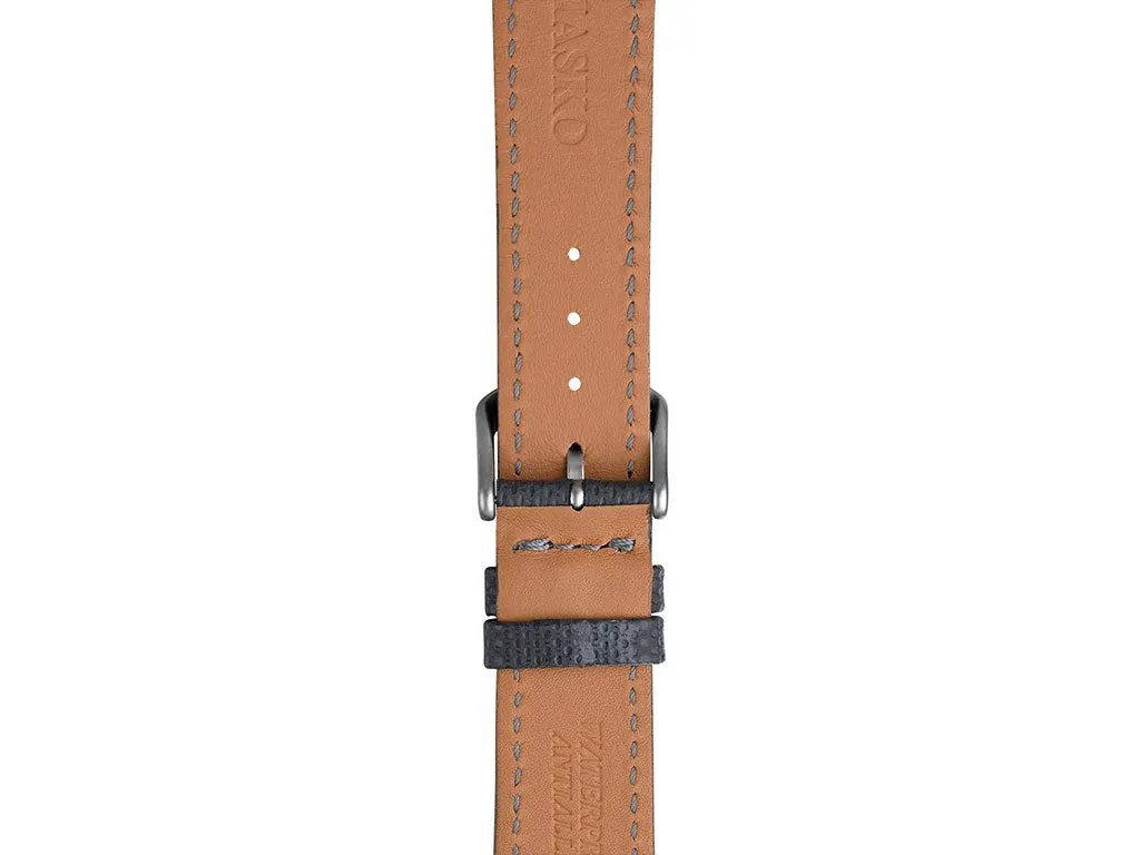 Louis Anthracite Leather Strap