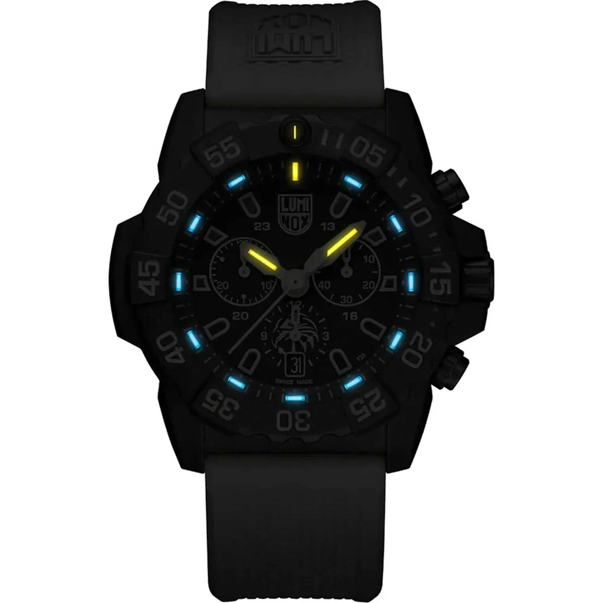 Luminox Men's Chronograph Watch - Navy Seal Black Dial Beige Strap | 3590.NSF.SET