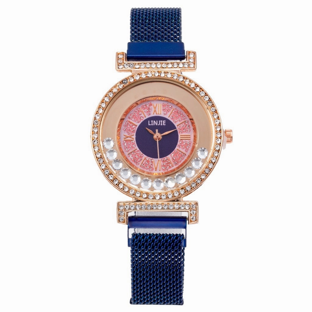 Luxury Diamond-Embedded Womens Watch Minimalist Elegant