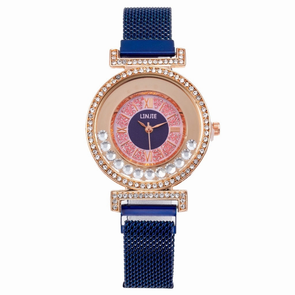 Luxury Diamond-Embedded Womens Watch Minimalist Elegant