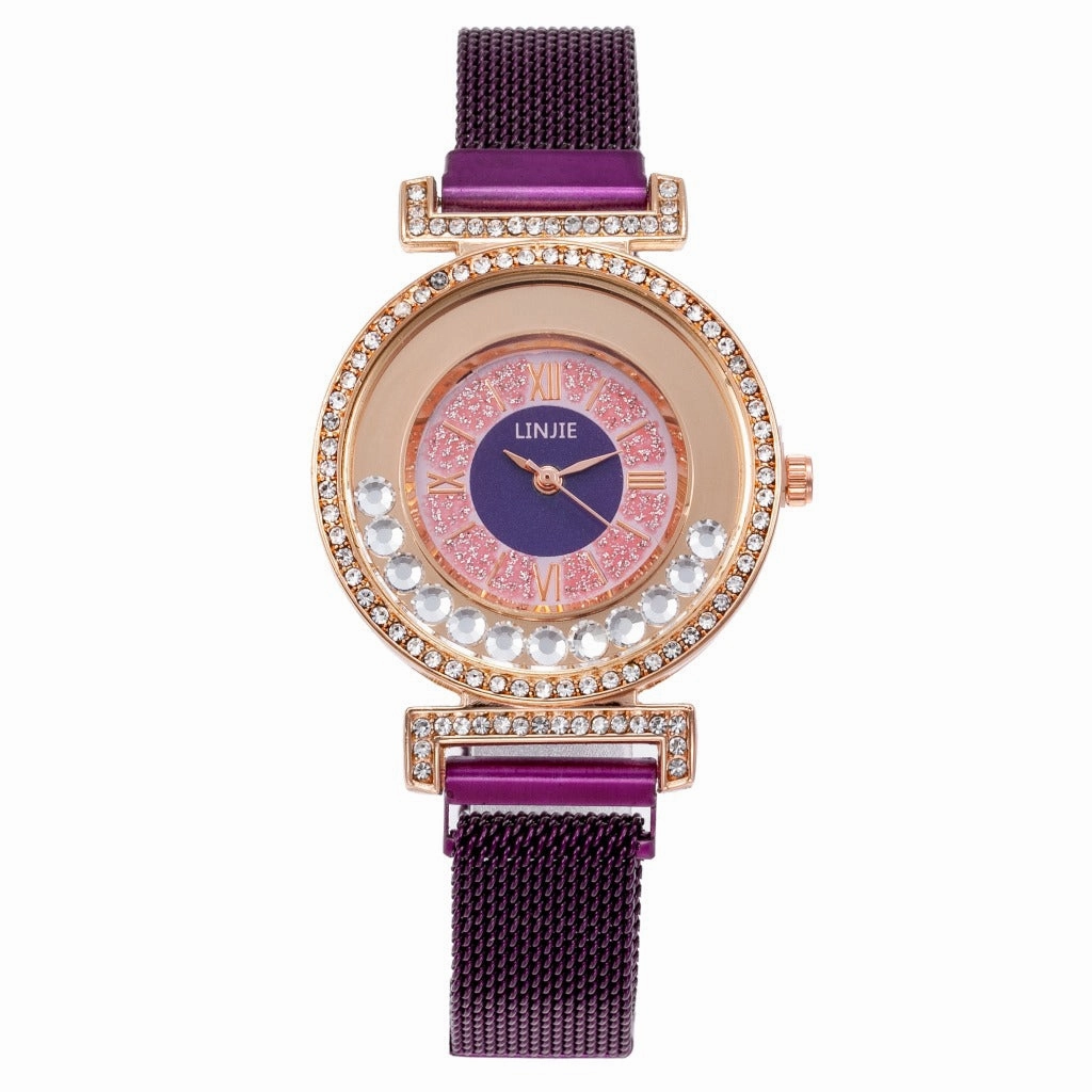 Luxury Diamond-Embedded Womens Watch Minimalist Elegant
