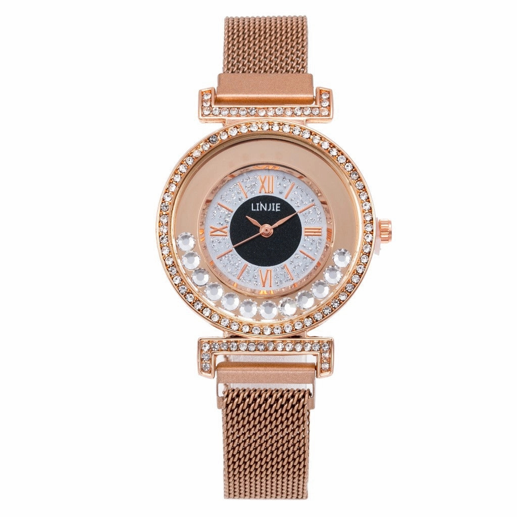 Luxury Diamond-Embedded Womens Watch Minimalist Elegant
