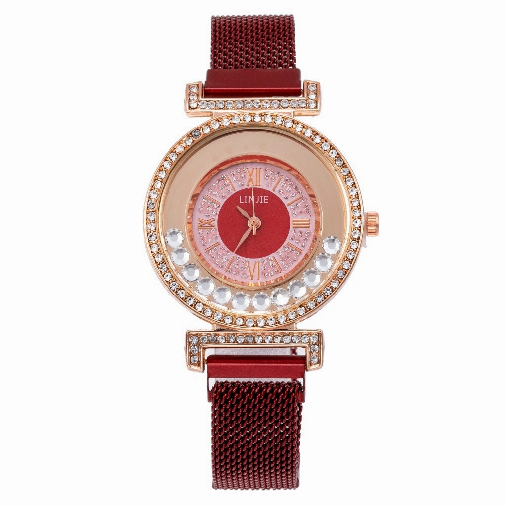 Luxury Diamond-Embedded Womens Watch Minimalist Elegant