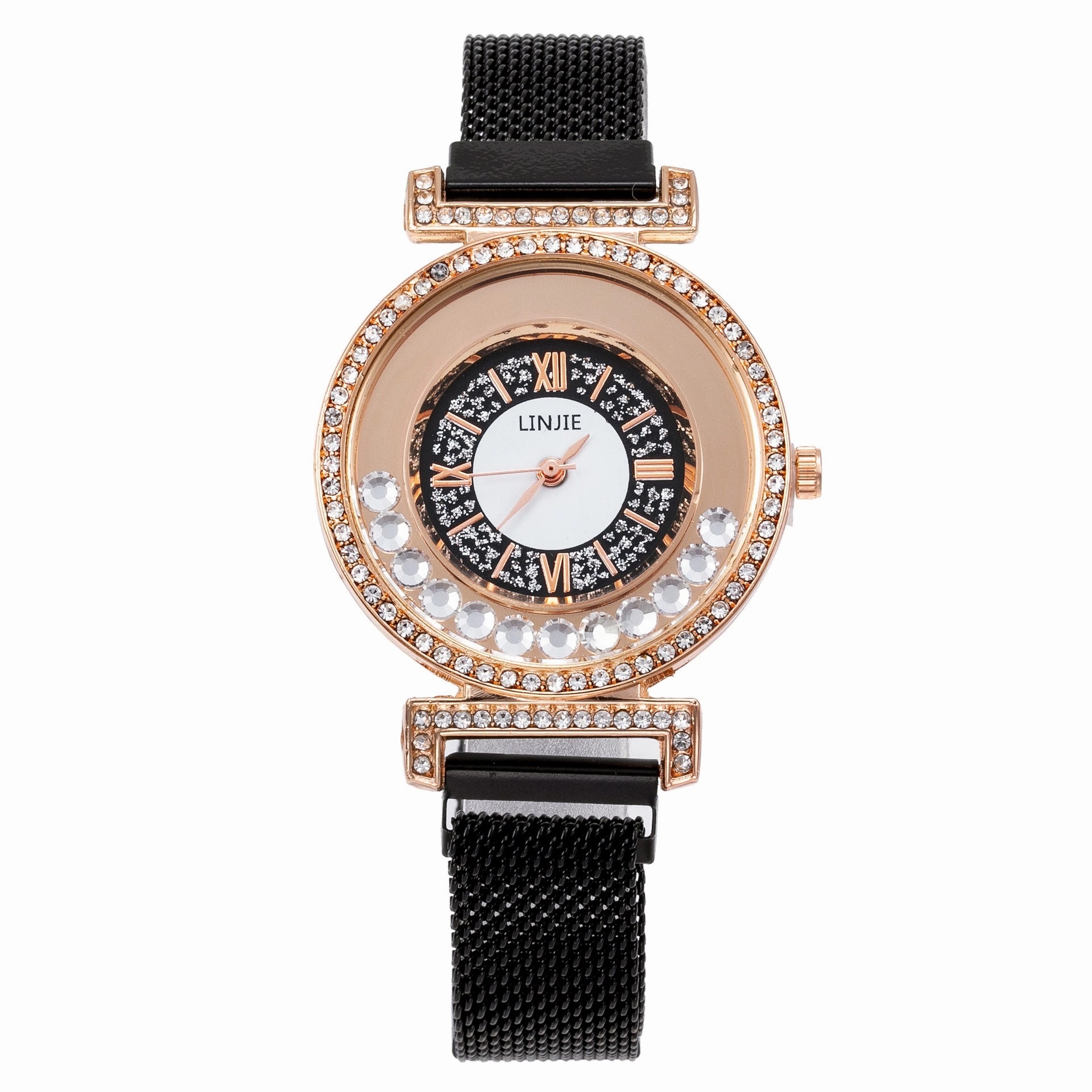 Luxury Diamond-Embedded Womens Watch Minimalist Elegant