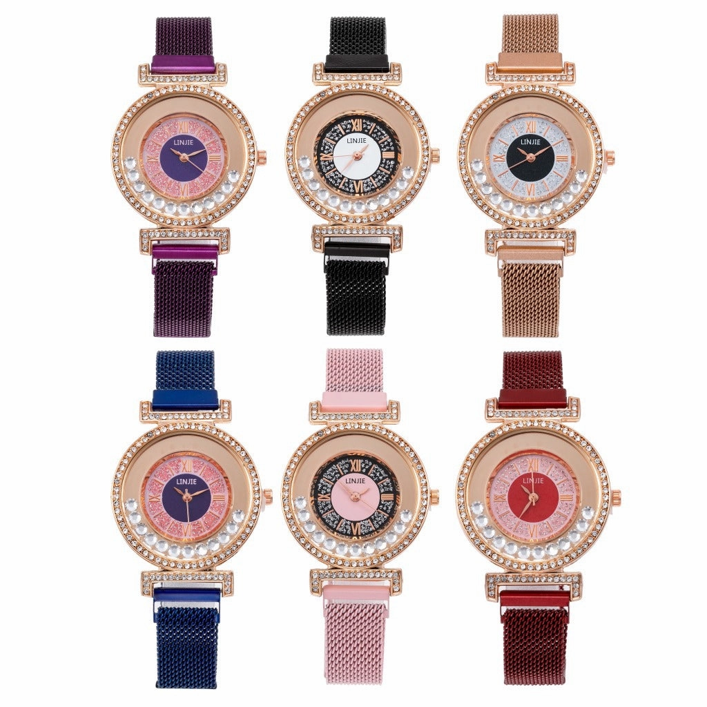 Luxury Diamond-Embedded Womens Watch Minimalist Elegant