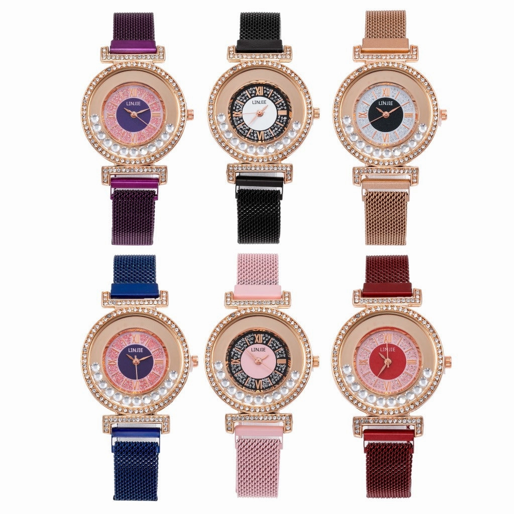 Luxury Diamond-Embedded Womens Watch Minimalist Elegant