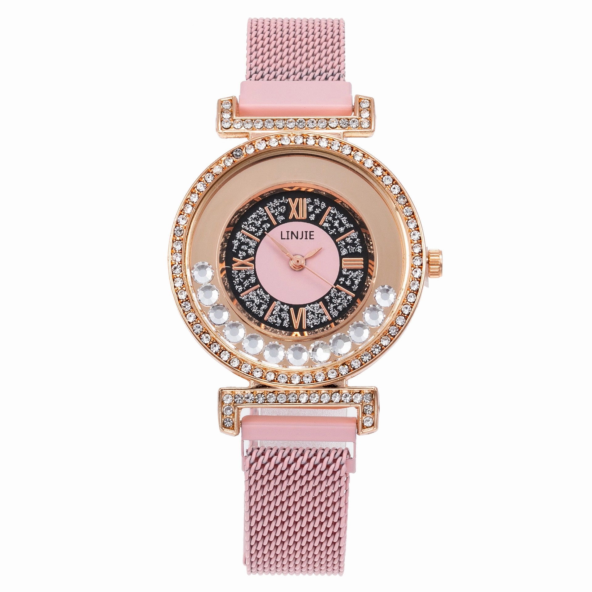 Luxury Diamond-Embedded Womens Watch Minimalist Elegant