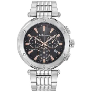 Mathey Tissot Men's Watch - Neptune Chrono Black Dial Silver Tone Bracelet | H912CHRRN