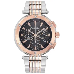 Mathey Tissot Men's Watch - Neptune Chrono Black Dial Two Tone Bracelet | H912CHRN