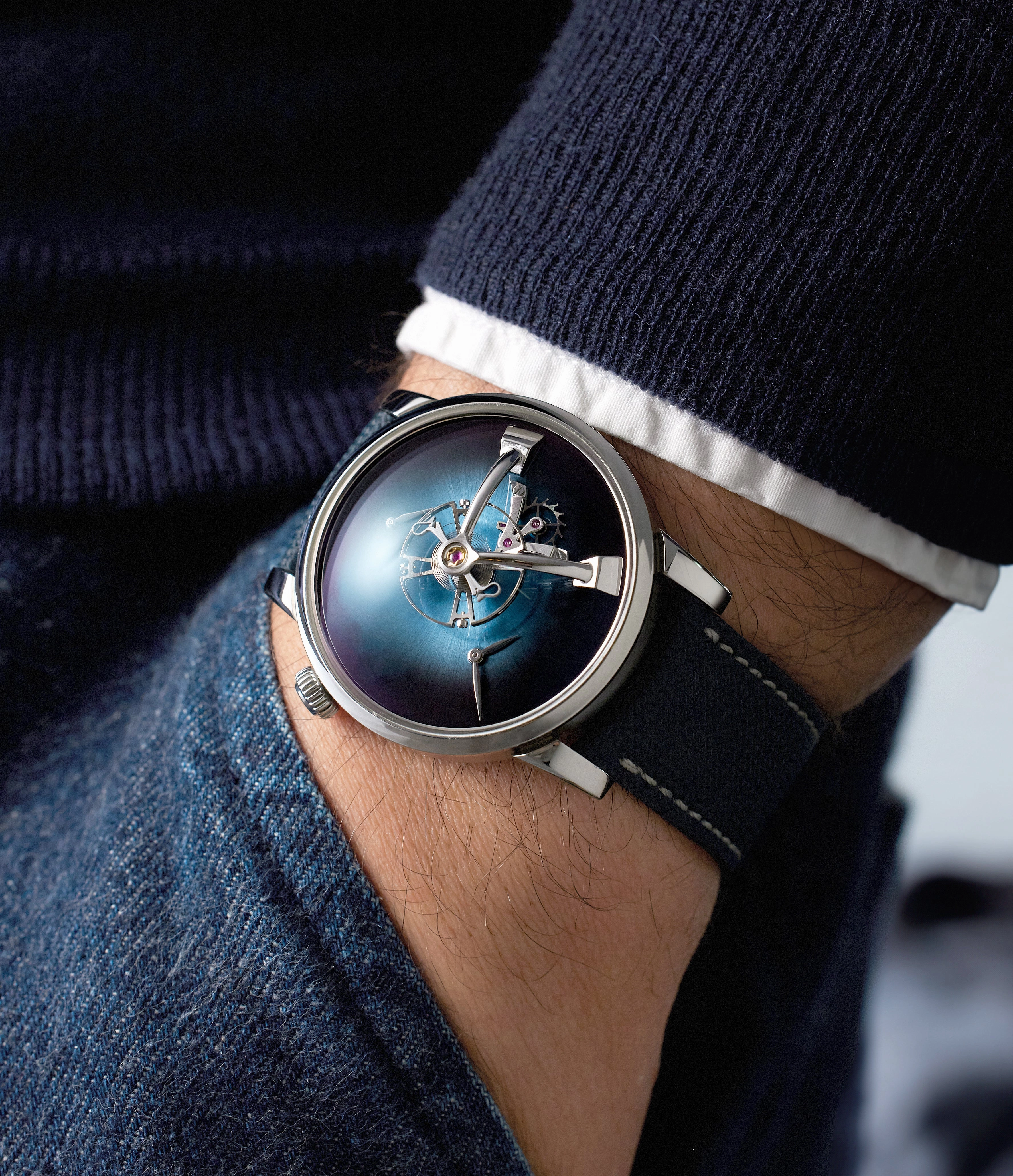 MB&F x H. Moser & Cie LM101 | Funky Blue | Stainless Steel