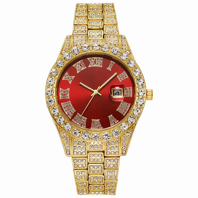 Men's Steel Strap Hip Hop Roman Scale Quartz Watch