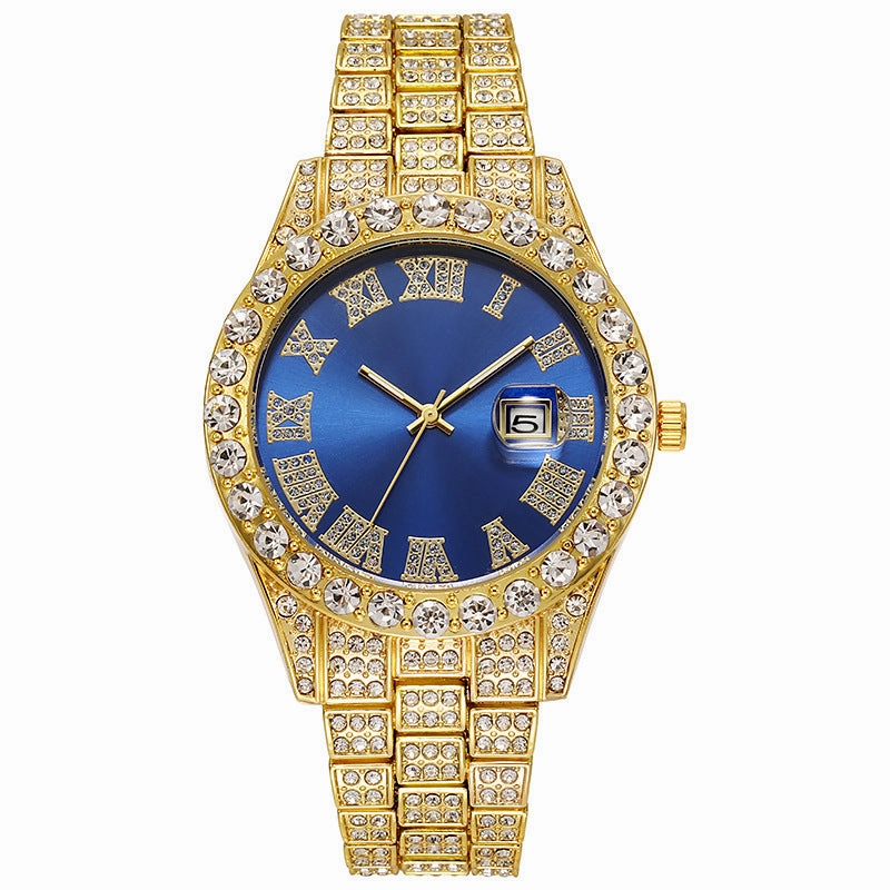 Men's Steel Strap Hip Hop Roman Scale Quartz Watch