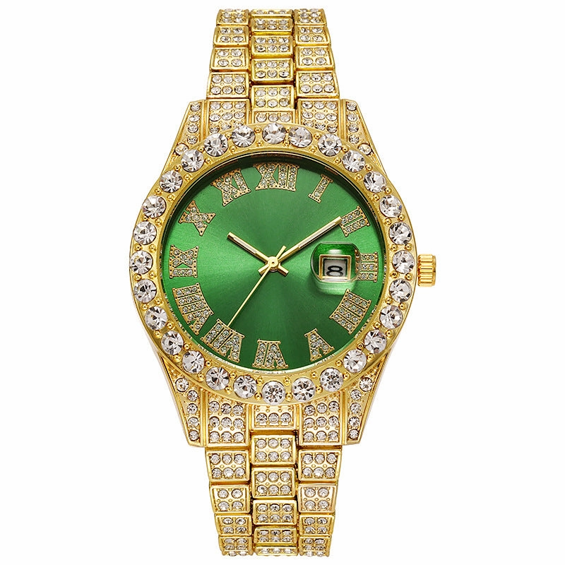 Men's Steel Strap Hip Hop Roman Scale Quartz Watch