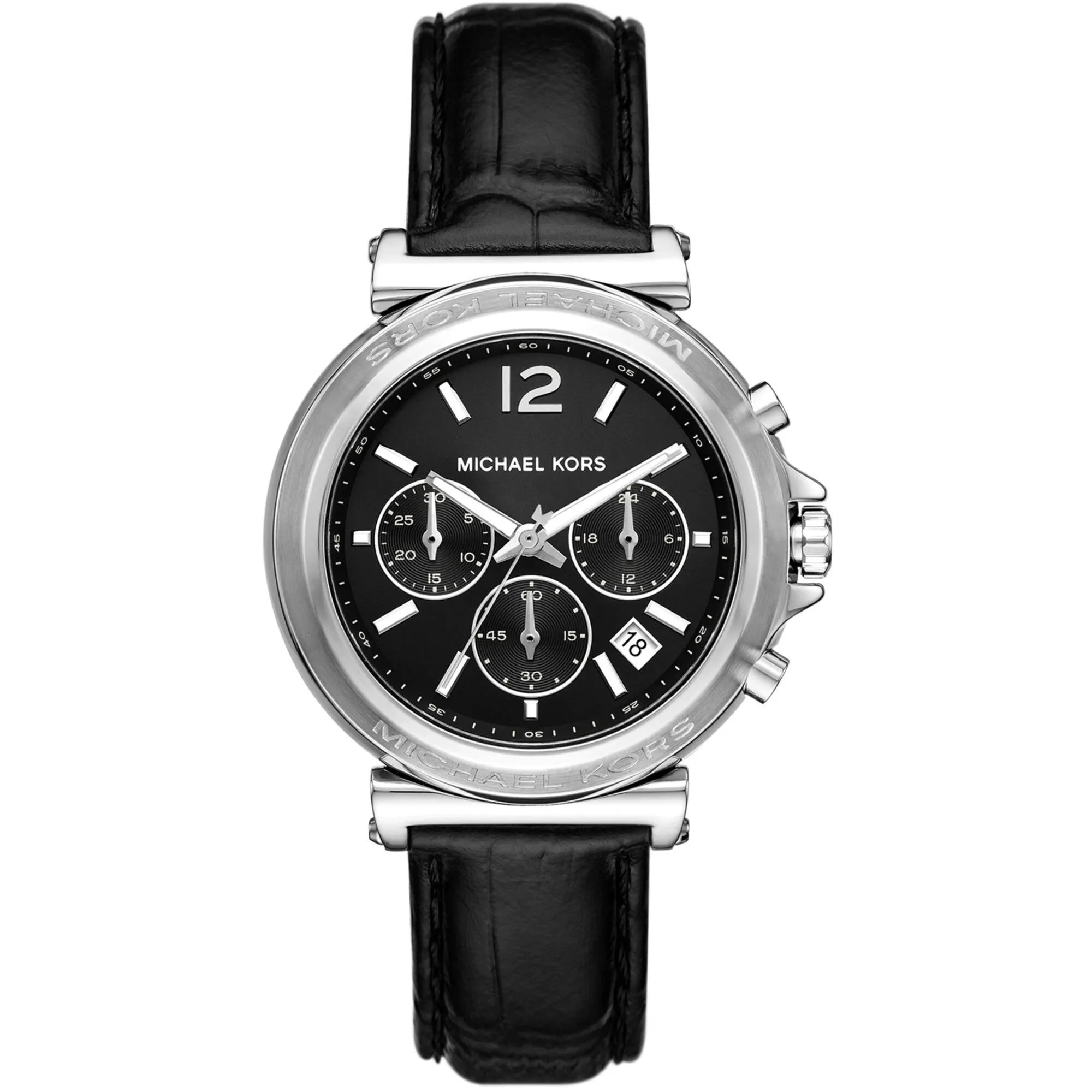 Michael Kors Women's Watch - Maren Quartz Black Dial Leather Strap | MK7499