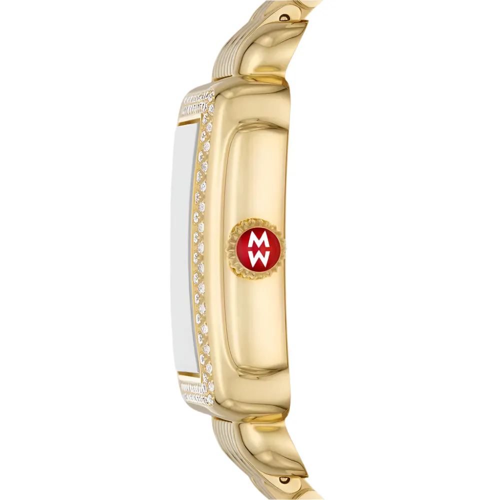 Michele Deco Mid 18k Gold-Plated Diamond Watch