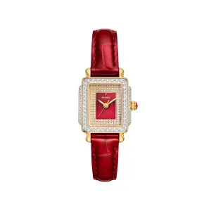 Michele Special Edition Deco Madison Mini Two-Tone 18k Gold-Plated Diamond Pav Dial Watch