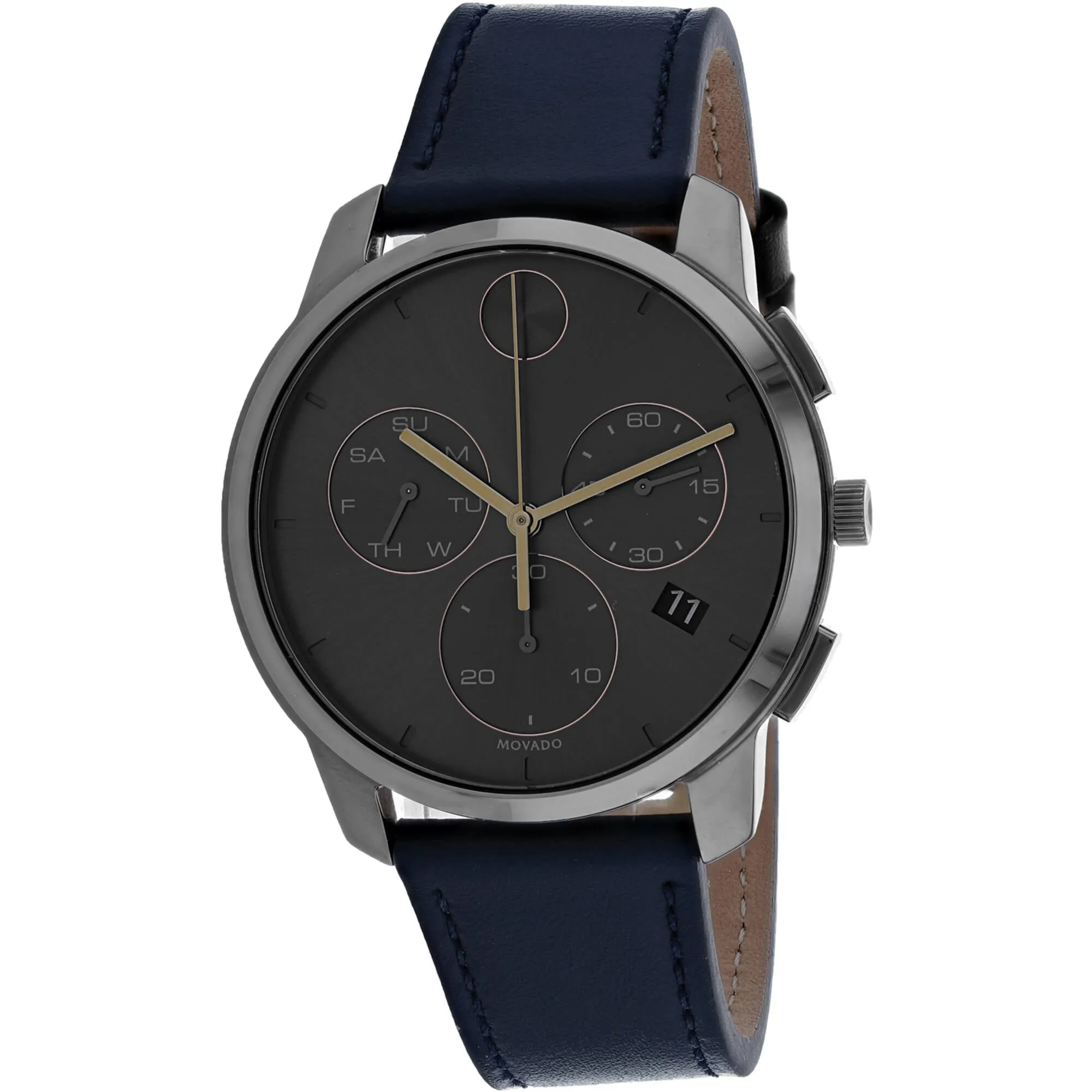 Movado Men's Watch - Bold Quartz Silver Tone Case Grey Dial Blue Strap | 3600720